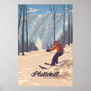 Poster Station de ski Plattekill Catskill Mountains NY US