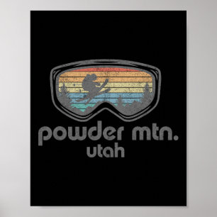 Poster Station de ski Powder Mountain Utah Ski Retro Skie