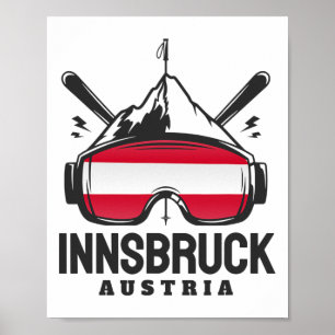 Poster Station de ski rétro d'Innsbruck Autriche