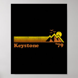 Poster Station de ski rétro Keystone Colorado Snowboard S