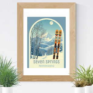 Poster Station de ski Seven Springs Pennsylvanie