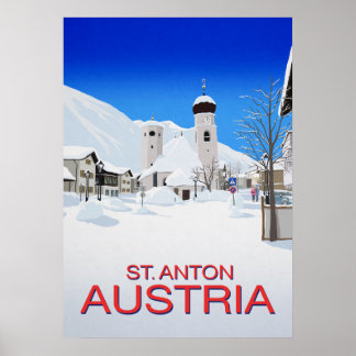 Poster Station de ski St Anton Autriche