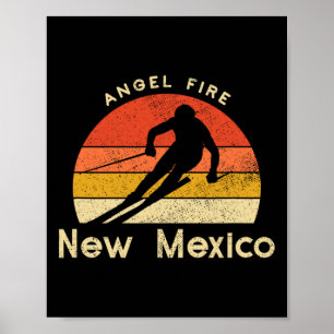 Poster Station de ski vintage Angel Fire Nouveau-Mexique