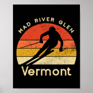 Poster Station de ski vintage Mad River Glen Vermont