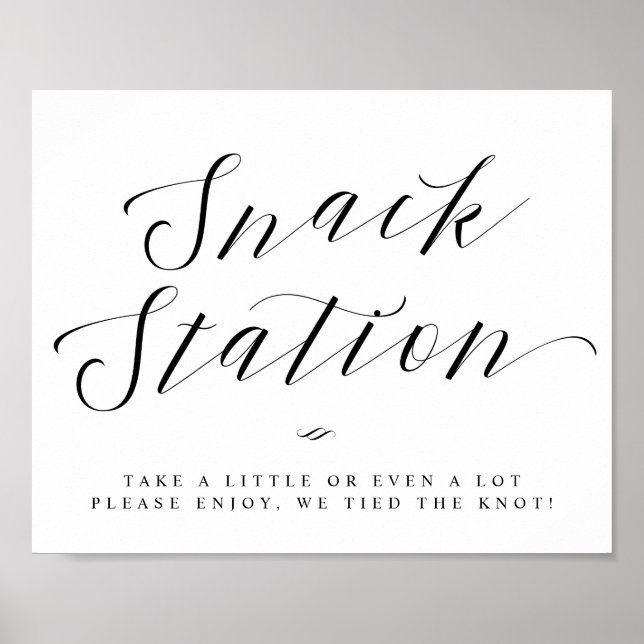 Poster Station de snack chic Baby Shower ou Signe de mari (Devant)