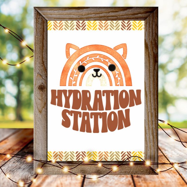 Poster Station d'hydratation 4x6 Boho Woodland Fox Annive (Créateur téléchargé)