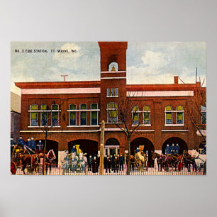 Poster Station d'incendie de Fort Wayne, Indiana 3 1915
