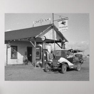 Poster Station-service du Nouveau-Mexique, 1936. Photo vi