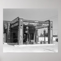 Station-service Sinclair, 1939. Photo vintage
