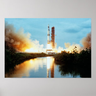 Poster Station spatiale Skylab - Lancement Saturn V
