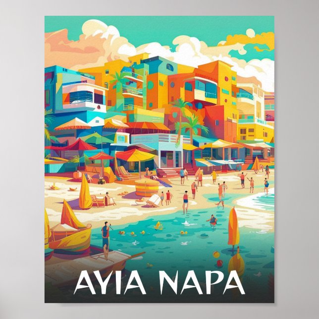 Poster Station touristique d'Ayia Napa Chypre (Devant)