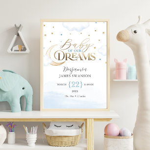 Poster Statistiques de naissance Baby of our Dreams Boy N