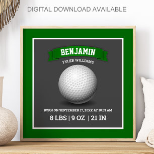 Poster Statistiques de naissance de bébé balle de golf mo