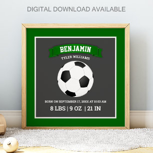 Poster Statistiques de naissance de bébé ballon de footba