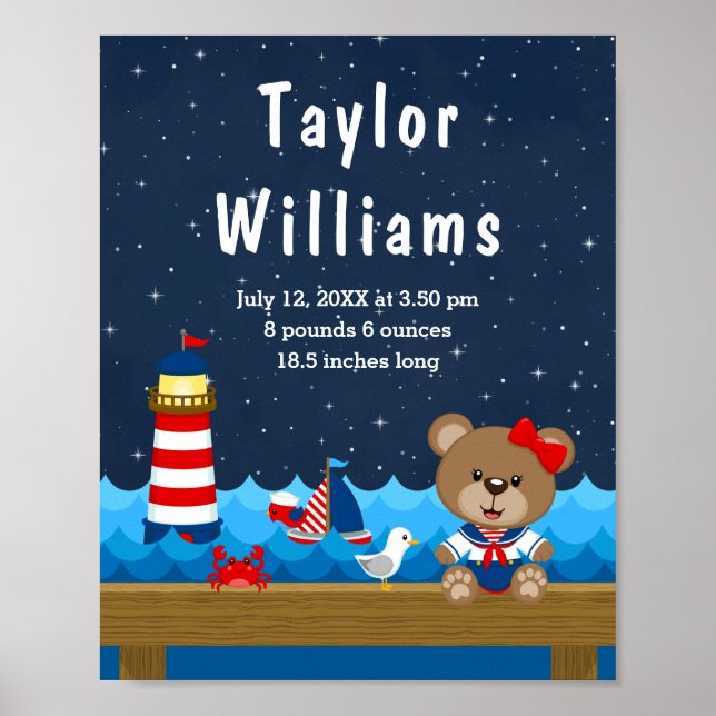 Poster Statistiques de naissance de la Marine rouge de la (Devant)