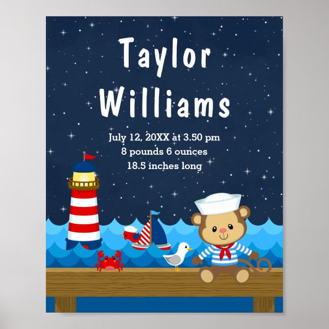 Poster Statistiques de naissance de la Marine Rouge de si (Devant)