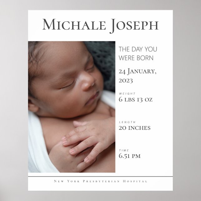 Poster Statistiques de naissance des bébés | Signal de st (Devant)