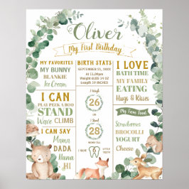 Poster Stats de naissance pour le 1er anniversaire de Woo