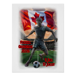 Poster Statue canadienne célèbre le football sur un