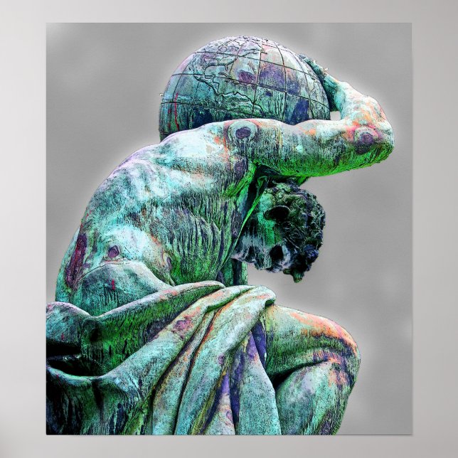 Poster Statue de Bismarck, Berlin, Atlas de Dieu grec (5c (Devant)