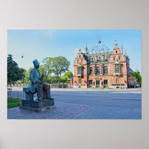 Poster Statue de Hans Christian Andersen, Copenhague Dane