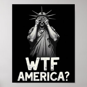 Poster Statue de la Liberté du 4 juillet patriotique Wtf