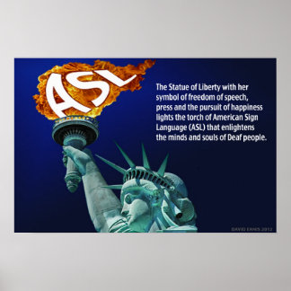 Poster Statue de la Liberté éclaire sa flamme pour ASL 24