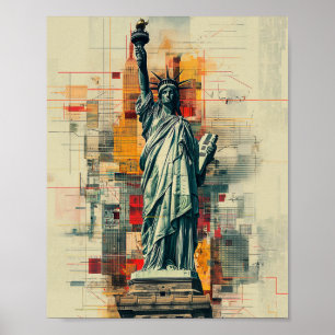 Poster Statue de la Liberté New York USA