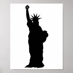 Poster Statue De La Liberté Poing Résiste Au Racisme Et À
