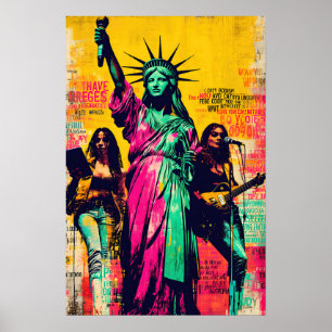 Poster Statue de la Liberté Pop Art 