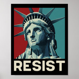 Poster Statue de la Liberté Résister Rétro Vintage