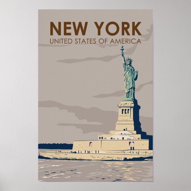 Poster Statue de la Liberté Retro de New York (Devant)