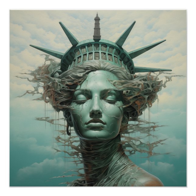 Poster Statue de la Liberté - Surréalisme (Devant)
