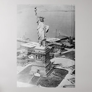 Poster Statue de la Liberté Vue aérienne 1920
