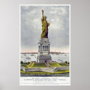 Poster Statue de la lithographie historique de liberté