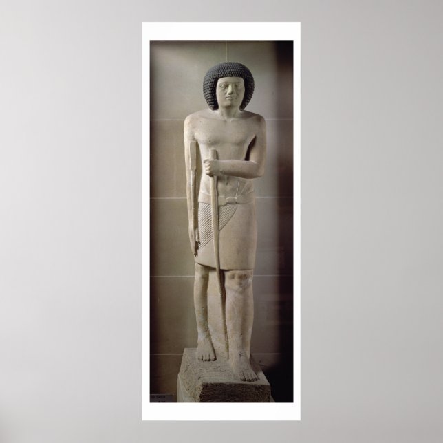 Poster Statue de Sepa, Ancien Royaume (calcaire peint) (Devant)