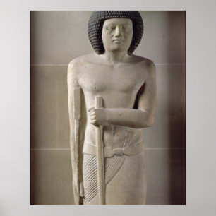 Poster Statue de Sepa, Ancien Royaume (calcaire peint)