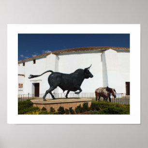 Poster Statue de taureau et cheval espagnol