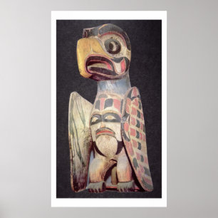 Poster Statue de "Thunderbird" de Haida (bois peint)