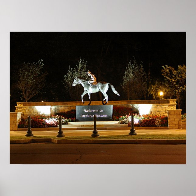 Poster Statue du Cheval Danseuse autochtone Saratoga Post (Devant)
