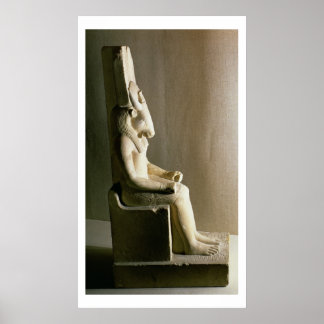 Poster Statue du dieu Montu avec la tête d'un taureau, f