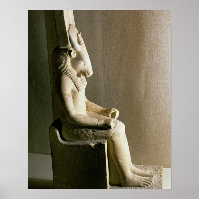 Poster Statue du dieu Montu avec la tête d'un taureau, f (Devant)