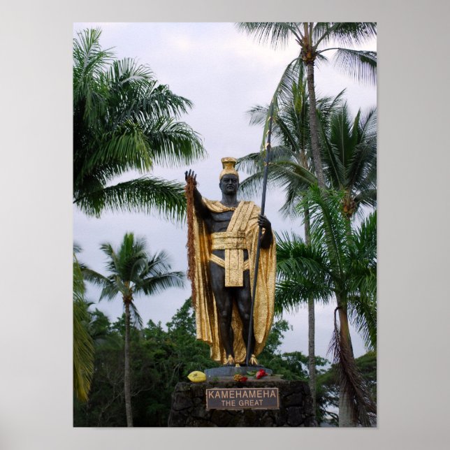 Poster Statue du roi d'Hawaï Kamehameha (Devant)