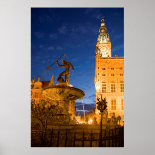 Poster Statue Neptune Dans La Fontaine