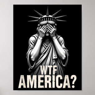 Poster Statue Patriotique 4 juillet Liberté Avec Amérique