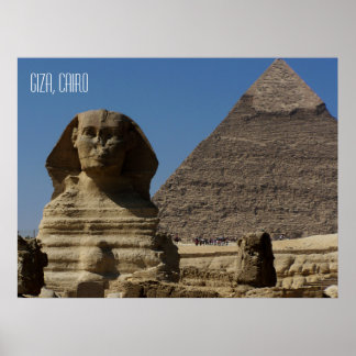 Poster Statue Sphinx à Giza Le Caire Egypte Souvenir