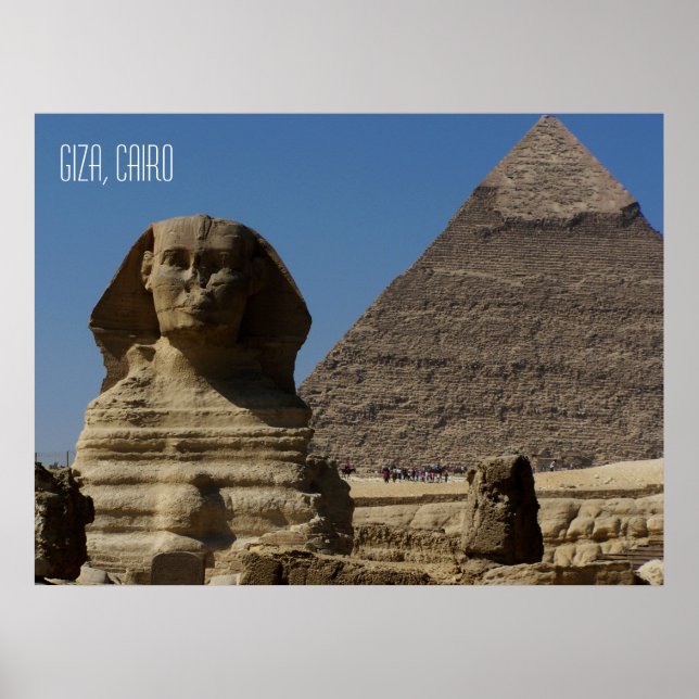 Poster Statue Sphinx à Giza Le Caire Egypte Souvenir (Devant)