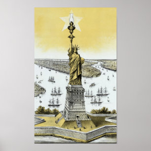 Poster Statue vintage de la Liberté