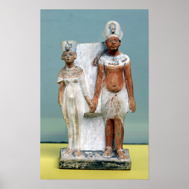 Poster Statuette d'Amenophis IV et Nefertiti (Devant)