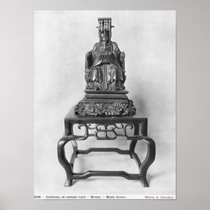 Poster Statuette de Confucius comme mandarine, Qing